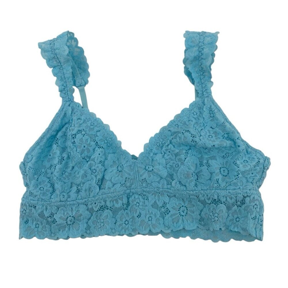 Aerie Size M Blue Lace Bralette Floral